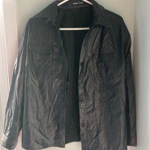 Shein Black Faux Leather Jacket, size S, good condition
